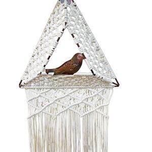 Macramé triangler bird hanging wall decor